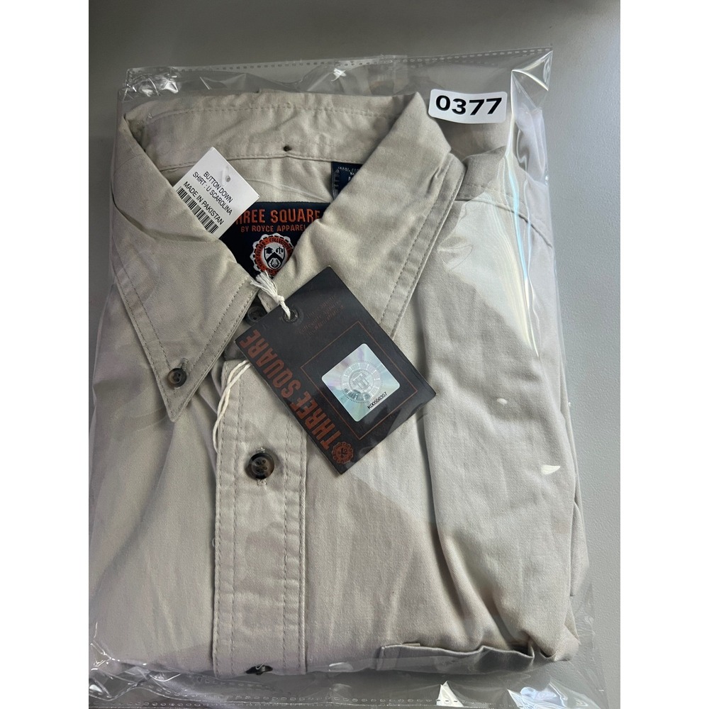 Three Square South Carolina Gamecocks Button Down Shirt Mens XL Tan Cotton NWT - Picture 11 of 11
